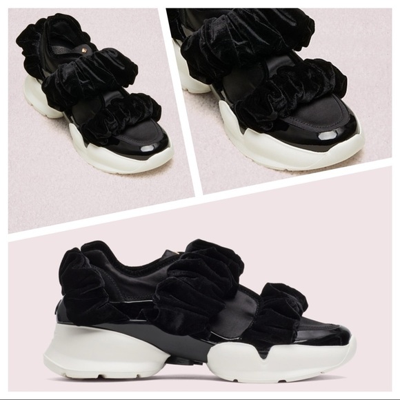 Kate Spade New York Womens Scrunchie Sneakers Black Size 5.5 M - Picture 1 of 10